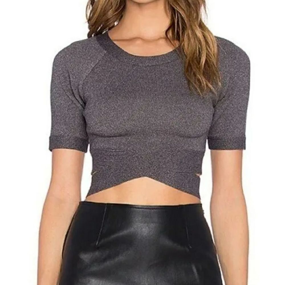 J.O.A. Banded Strappy Crop Top Sz L